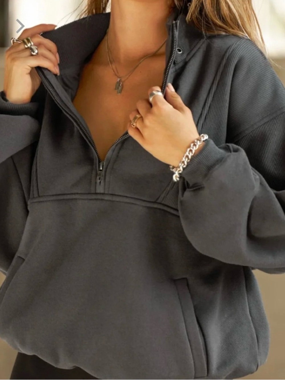 Joah Brown Charcoal Half-Zip Pullover